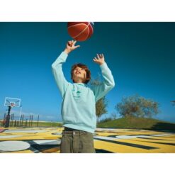 Dziecięca bluza z kapturem i kieszeniami Iqoniq Yengo z bawełny z recyklingu z nadrukiem Twojego logo, materiał: bawełna, kolor: zielony