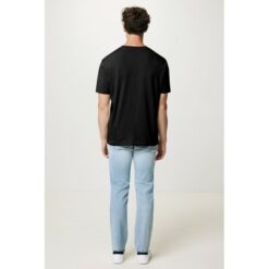 Koszulka z bawełny z recyklingu Iqoniq Teide z nadrukiem Twojego logo, materiał: bawełna, kolor: czarny