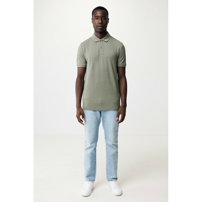 Koszulka polo z bawełny z recyklingu Iqoniq Yosemite z nadrukiem Twojego logo, materiał: bawełna, kolor: jasnozielony Koszulka polo z bawełny z recyklingu Iqoniq Yosemite z nadrukiem Twojego logo, materiał: bawełna, kolor: jasnozielony