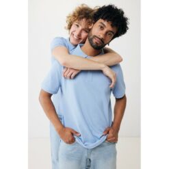 Koszulka polo z bawełny z recyklingu Iqoniq Yosemite z nadrukiem Twojego logo, materiał: bawełna, kolor: niebieski