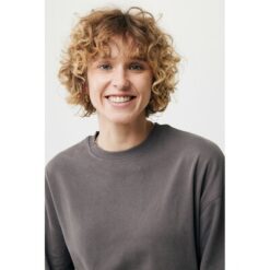 Luźna bluza z bawełny z recyklingu Iqoniq Kruger z nadrukiem Twojego logo, materiał: bawełna, kolor: szary