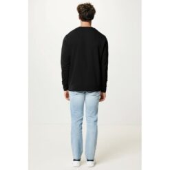 Lekki sweter Iqoniq Etosha, bawełna z recyklingu z nadrukiem Twojego logo, materiał: bawełna, kolor: czarny