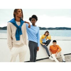 Lekki sweter Iqoniq Etosha, bawełna z recyklingu z nadrukiem Twojego logo, materiał: bawełna, kolor: niebieski