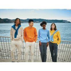 Lekki sweter Iqoniq Etosha, bawełna z recyklingu z nadrukiem Twojego logo, materiał: bawełna, kolor: żółty