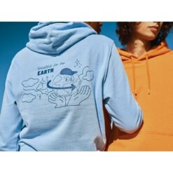 Lekka bluza z kapturem Iqoniq Rila, bawełna z recyklingu z nadrukiem Twojego logo, materiał: bawełna, kolor: pomarańczowy