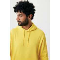 Lekka bluza z kapturem Iqoniq Rila, bawełna z recyklingu z nadrukiem Twojego logo, materiał: bawełna, kolor: żółty