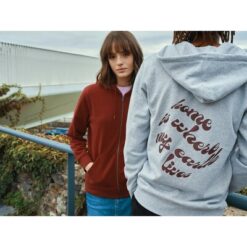 Bluza z kapturem z bawełny z recyklingu Iqoniq Abisko z nadrukiem Twojego logo, materiał: bawełna, kolor: szary