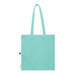 Torba na zakupy z bawełny z recyklingu, składana z nadrukiem Twojego logo, materiał: bawełna, kolor: zielony