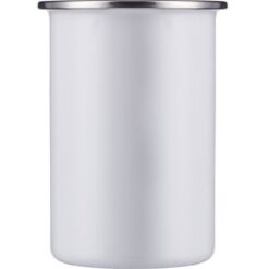 Emaliowany kubek 450 ml z nadrukiem Twojego logo, materiał: stal nierdzewna, stal, kolor: biały