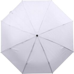 Parasol manualny RPET, składany z nadrukiem Twojego logo, materiał: drewno, poliester, rpet, stal, kolor: biały