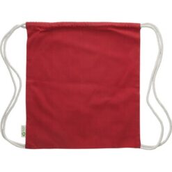 Worek ze sznurkiem z bawełny z nadrukiem Twojego logo, materiał: bawełna, kolor: czerwony