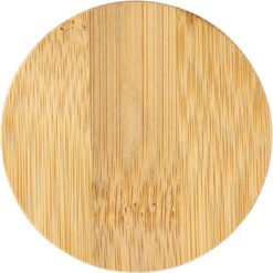 Świeczka zapachowa z nadrukiem Twojego logo, materiał: bambus, szkło, wosk, kolor: biały