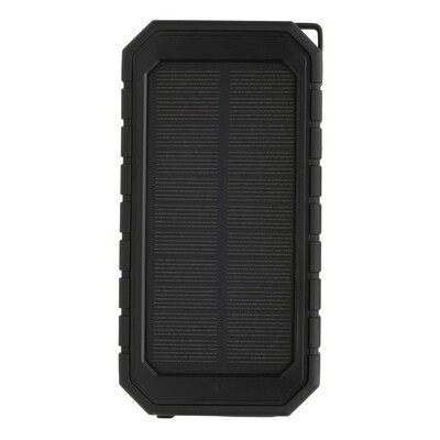Power bank 10000 mAh, ładowarka słoneczna z nadrukiem Twojego logo, materiał: tpe, kolor: czarny Power bank 10000 mAh, ładowarka słoneczna z nadrukiem Twojego logo, materiał: tpe, kolor: czarny