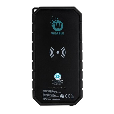 Power bank 10000 mAh, ładowarka słoneczna z nadrukiem Twojego logo, materiał: tpe, kolor: czarny Power bank 10000 mAh, ładowarka słoneczna z nadrukiem Twojego logo, materiał: tpe, kolor: czarny