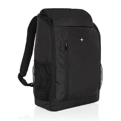 Plecak na laptopa 15" Swiss Peak AWARE™ RPET z nadrukiem Twojego logo, materiał: rpet, kolor: czarny Plecak na laptopa 15" Swiss Peak AWARE™ RPET z nadrukiem Twojego logo, materiał: rpet, kolor: czarny