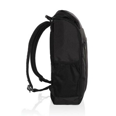 Plecak na laptopa 15" Swiss Peak AWARE™ RPET z nadrukiem Twojego logo, materiał: rpet, kolor: czarny Plecak na laptopa 15" Swiss Peak AWARE™ RPET z nadrukiem Twojego logo, materiał: rpet, kolor: czarny