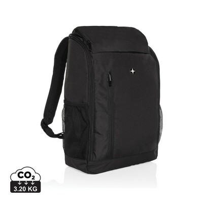 Plecak na laptopa 15" Swiss Peak AWARE™ RPET z nadrukiem Twojego logo, materiał: rpet, kolor: czarny Plecak na laptopa 15" Swiss Peak AWARE™ RPET z nadrukiem Twojego logo, materiał: rpet, kolor: czarny