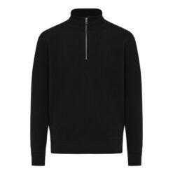 Bluza Iqoniq Elgon z bawełny z recyklingu z nadrukiem Twojego logo, kolor: czarny