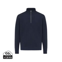 Bluza Iqoniq Elgon z bawełny z recyklingu z nadrukiem Twojego logo, kolor: granatowy