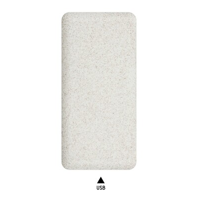 Power bank 8000 mAh ze słomy pszenicznej | Jenkins z nadrukiem Twojego logo, materiał: plastik, słoma pszeniczna, kolor: neutralny Power bank 8000 mAh ze słomy pszenicznej | Jenkins z nadrukiem Twojego logo, materiał: plastik, słoma pszeniczna, kolor: neutralny