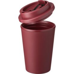 Kubek podróżny 350 ml z nadrukiem Twojego logo, materiał: pp, silikon, kolor: burgund