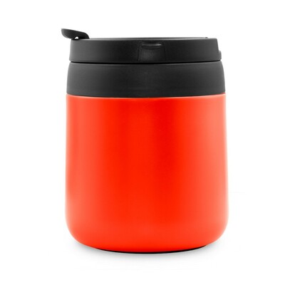 Kubek termiczny 400 ml z rączką | Wyatt z nadrukiem Twojego logo, materiał: plastik, stal nierdzewna, stal, kolor: czerwony Kubek termiczny 400 ml z rączką | Wyatt z nadrukiem Twojego logo, materiał: plastik, stal nierdzewna, stal, kolor: czerwony