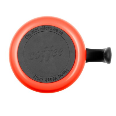 Kubek termiczny 400 ml z rączką | Wyatt z nadrukiem Twojego logo, materiał: plastik, stal nierdzewna, stal, kolor: czerwony Kubek termiczny 400 ml z rączką | Wyatt z nadrukiem Twojego logo, materiał: plastik, stal nierdzewna, stal, kolor: czerwony