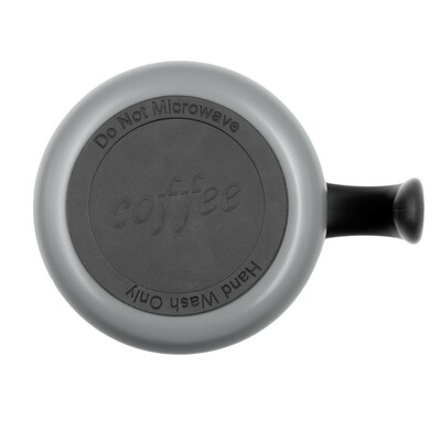 Kubek termiczny 400 ml z rączką | Wyatt z nadrukiem Twojego logo, materiał: plastik, stal nierdzewna, stal, kolor: szary Kubek termiczny 400 ml z rączką | Wyatt z nadrukiem Twojego logo, materiał: plastik, stal nierdzewna, stal, kolor: szary