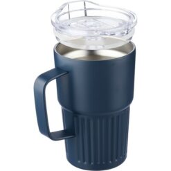 Kubek termiczny 450 ml z nadrukiem Twojego logo, materiał: pp, stal nierdzewna, silikon, stal, kolor: niebieski