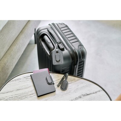 Etui na paszport z lokalizatorem z nadrukiem Twojego logo, materiał: pu, papier, poliester, pc, kolor: czarny Etui na paszport z lokalizatorem z nadrukiem Twojego logo, materiał: pu, papier, poliester, pc, kolor: czarny