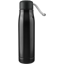 Butelka termiczna 500 ml z nadrukiem Twojego logo, materiał: pp, poliester, stal nierdzewna, silikon, stal, kolor: czarny