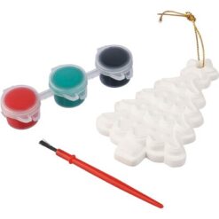 Choinka do malowania, farbki i pędzelek z nadrukiem Twojego logo, materiał: karton, pp, akryl, poliester, nylon, ps, rpet, kolor: neutralny