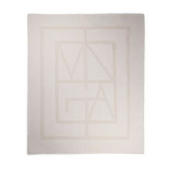 Koc VINGA Monogram z nadrukiem Twojego logo, materiał: poliester, kolor: biały