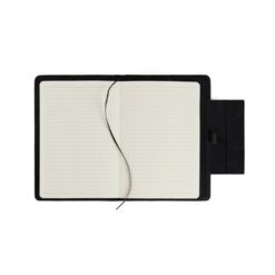 Notatnik VINGA Marlow z nadrukiem Twojego logo, materiał: papier, poliester, kolor: czarny