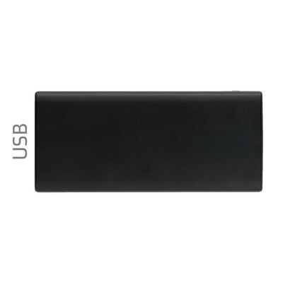 Szybki power bank 10000 mAh z nadrukiem Twojego logo, materiał: plastik, aluminium, kolor: czarny Szybki power bank 10000 mAh z nadrukiem Twojego logo, materiał: plastik, aluminium, kolor: czarny