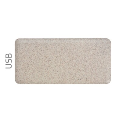 Power bank 10000 mAh z nadrukiem Twojego logo, materiał: plastik, słoma pszeniczna, kolor: khaki Power bank 10000 mAh z nadrukiem Twojego logo, materiał: plastik, słoma pszeniczna, kolor: khaki