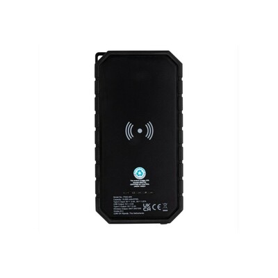 Power bank 10000 mAh, ładowarka słoneczna z nadrukiem Twojego logo, materiał: tpe, kolor: czarny Power bank 10000 mAh, ładowarka słoneczna z nadrukiem Twojego logo, materiał: tpe, kolor: czarny