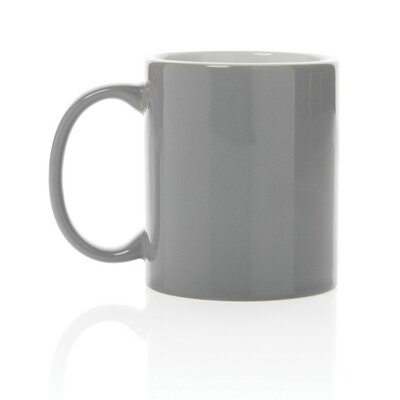 Kubek ceramiczny 350 ml z nadrukiem Twojego logo, materiał: ceramika, kolor: szary Kubek ceramiczny 350 ml z nadrukiem Twojego logo, materiał: ceramika, kolor: szary