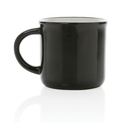 Kubek ceramiczny 280 ml z nadrukiem Twojego logo, materiał: ceramika, kolor: czarny Kubek ceramiczny 280 ml z nadrukiem Twojego logo, materiał: ceramika, kolor: czarny