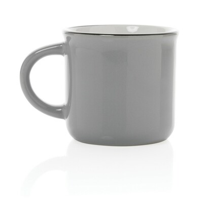 Kubek ceramiczny 280 ml z nadrukiem Twojego logo, materiał: ceramika, kolor: szary Kubek ceramiczny 280 ml z nadrukiem Twojego logo, materiał: ceramika, kolor: szary
