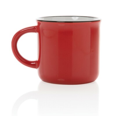 Kubek ceramiczny 280 ml z nadrukiem Twojego logo, materiał: ceramika, kolor: czerwony Kubek ceramiczny 280 ml z nadrukiem Twojego logo, materiał: ceramika, kolor: czerwony