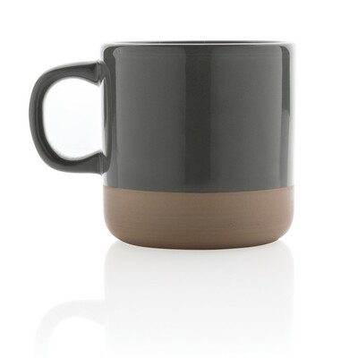 Kubek ceramiczny 360 ml z nadrukiem Twojego logo, materiał: ceramika, kolor: szary Kubek ceramiczny 360 ml z nadrukiem Twojego logo, materiał: ceramika, kolor: szary