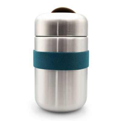 Próżniowy pojemnik na żywność 400 ml z łyżką Black+Blum z nadrukiem Twojego logo, materiał: nylon, stal nierdzewna, stal, kolor: zielony Próżniowy pojemnik na żywność 400 ml z łyżką Black+Blum z nadrukiem Twojego logo, materiał: nylon, stal nierdzewna, stal, kolor: zielony