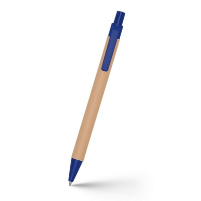 Długopis z kartonu z recyklingu | Nicholas z nadrukiem Twojego logo, materiał: karton, kolor: granatowy Długopis z kartonu z recyklingu | Nicholas z nadrukiem Twojego logo, materiał: karton, kolor: granatowy