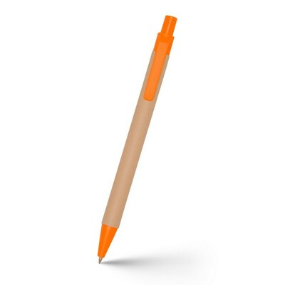 Długopis z kartonu z recyklingu | Nicholas z nadrukiem Twojego logo, materiał: karton, kolor: pomarańczowy Długopis z kartonu z recyklingu | Nicholas z nadrukiem Twojego logo, materiał: karton, kolor: pomarańczowy