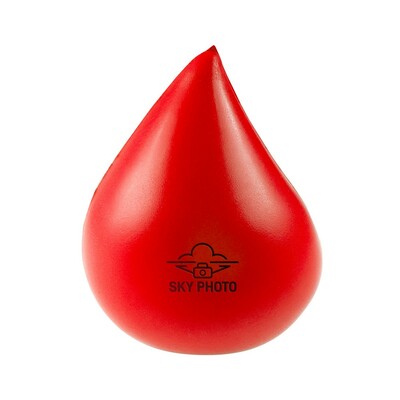 Antystres „kropla” | Kian z nadrukiem Twojego logo, materiał: pu, kolor: czerwony Antystres „kropla” | Kian z nadrukiem Twojego logo, materiał: pu, kolor: czerwony