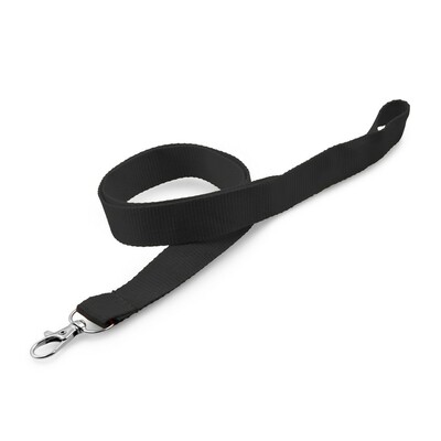 Smycz z karabińczykiem | Hulda z nadrukiem Twojego logo, materiał: metal, poliester, kolor: czarny Smycz z karabińczykiem | Hulda z nadrukiem Twojego logo, materiał: metal, poliester, kolor: czarny