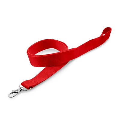 Smycz z karabińczykiem | Hulda z nadrukiem Twojego logo, materiał: metal, poliester, kolor: czerwony Smycz z karabińczykiem | Hulda z nadrukiem Twojego logo, materiał: metal, poliester, kolor: czerwony