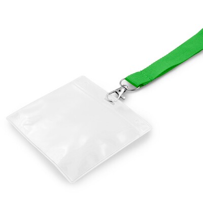 Smycz z karabińczykiem | Hulda z nadrukiem Twojego logo, materiał: metal, poliester, kolor: zielony Smycz z karabińczykiem | Hulda z nadrukiem Twojego logo, materiał: metal, poliester, kolor: zielony