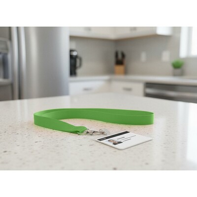 Smycz z karabińczykiem | Hulda z nadrukiem Twojego logo, materiał: metal, poliester, kolor: zielony Smycz z karabińczykiem | Hulda z nadrukiem Twojego logo, materiał: metal, poliester, kolor: zielony